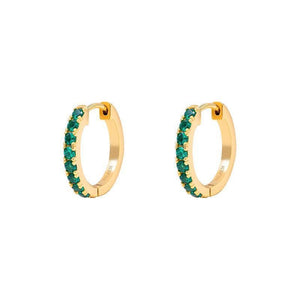 Petit Comité Oorbellen Geboortesteen Mei Smaragd Hoops