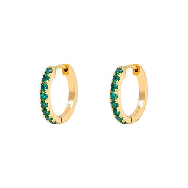 Petit Comité Oorbellen Geboortesteen Mei Smaragd Hoops