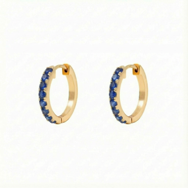 Petit Comité Oorbellen Geboortesteen Septemer Saffier Hoops