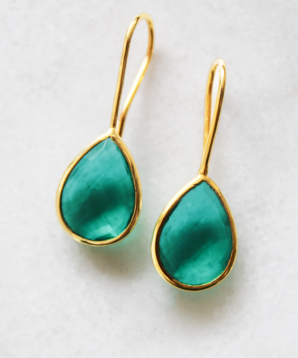 Petit Comité Oorbellen Groene Toermalijn Druppel Mini