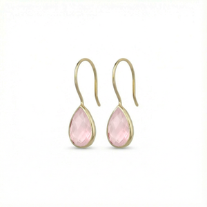 Petit Comité Oorbellen Rozenkwarts Druppel Mini