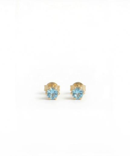 Petit Comité Oorknopjes Geboortesteen December Blauw Topaas