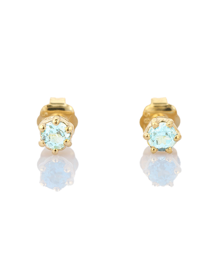 Petit Comité Oorknopjes Geboortesteen December Blauw Topaas