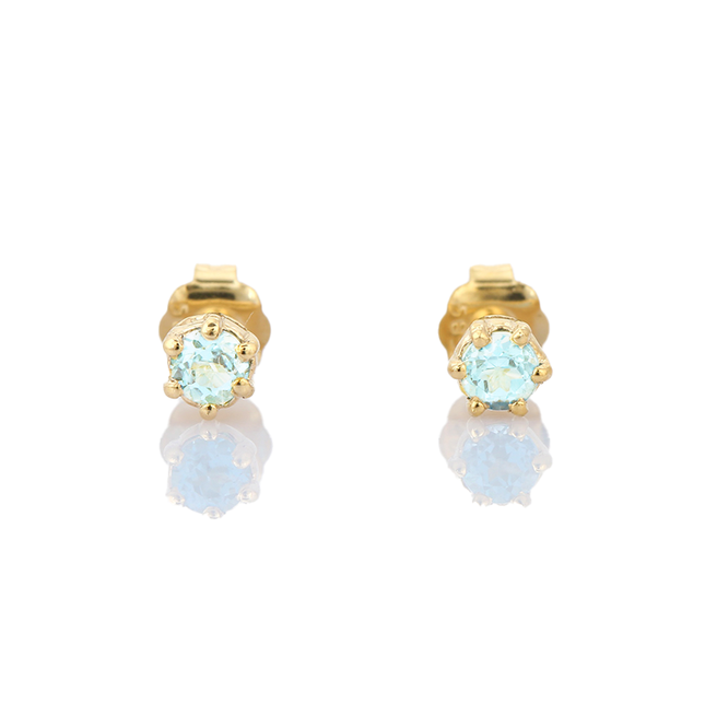 Petit Comité Oorknopjes Geboortesteen December Blauw Topaas