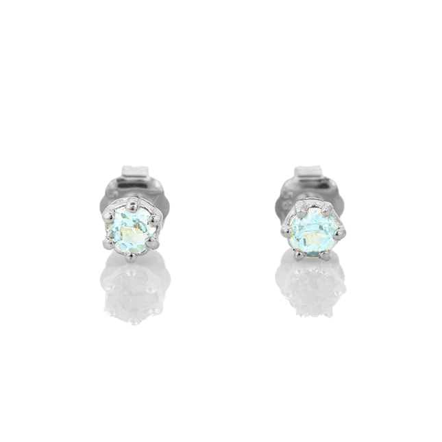 Petit Comité Oorknopjes Geboortesteen December Blauw Topaas