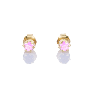 Petit Comité Oorknopjes Geboortesteen Oktober Rozenkwarts