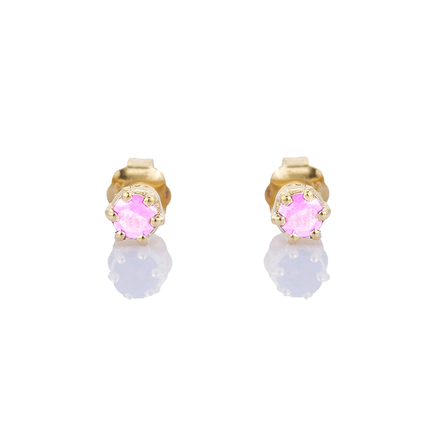 Petit Comité Oorknopjes Geboortesteen Oktober Rozenkwarts