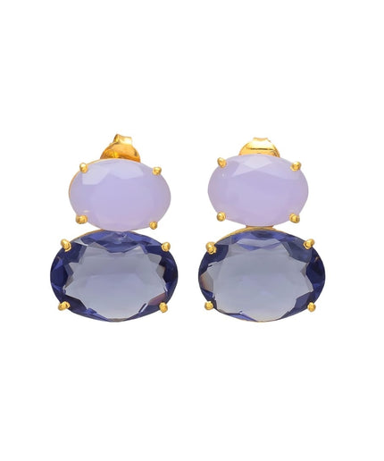 Petit Comité Statement Oorbellen Liv Lavendel Chalcedoon