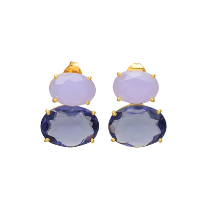 Petit Comité Statement Oorbellen Liv Lavendel Chalcedoon