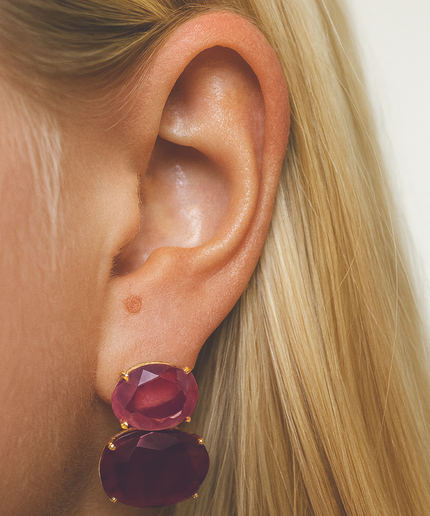 Petit Comité Statement Oorbellen Liv Roze Toermalijn