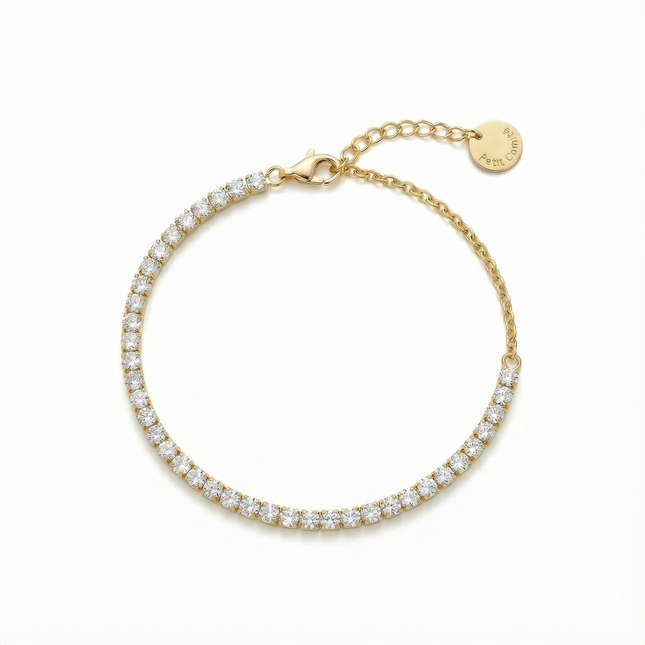 Petit Comité Tennis Bracelet Geboortesteen April Kristal Diamand