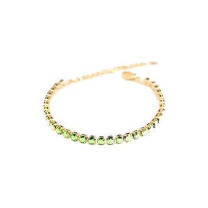 Petit Comité Tennis Bracelet Geboortesteen Augustus Peridoot Diamand