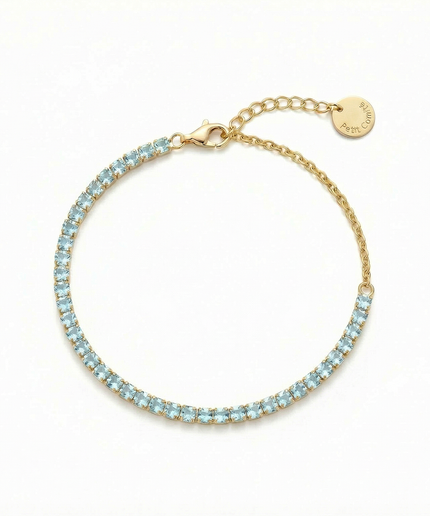 Petit Comité Tennis Bracelet Geboortesteen December Blauwe Topaas Diamand