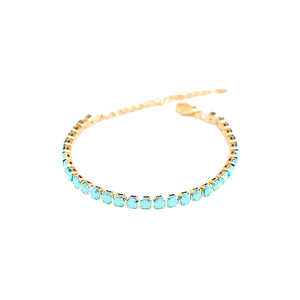 Petit Comité Tennis Bracelet Geboortesteen December Blauwe Topaas Diamand