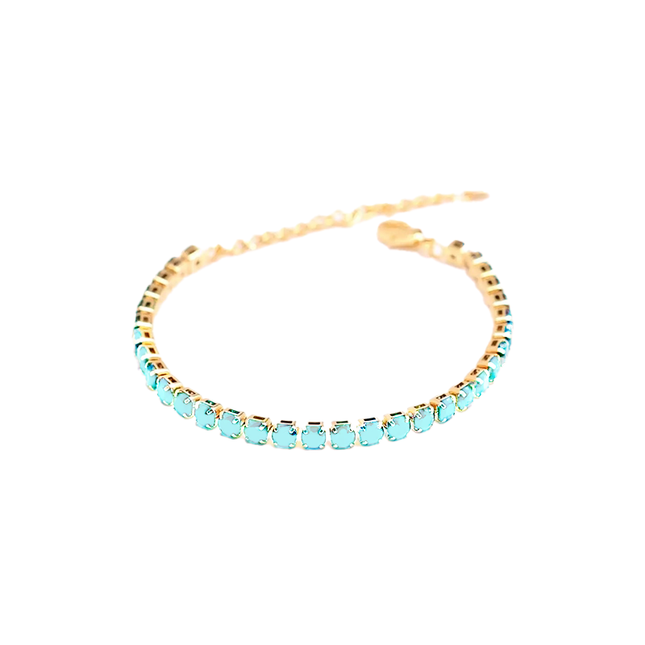 Petit Comité Tennis Bracelet Geboortesteen December Blauwe Topaas Diamand