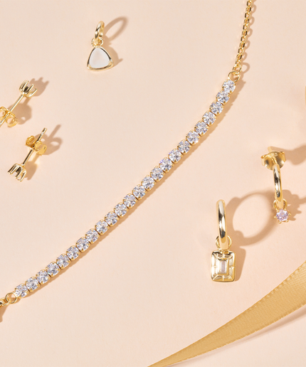 Petit Comité Tennis Bracelet Geboortesteen December Blauwe Topaas Diamand