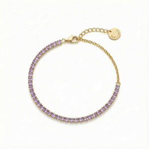 Petit Comité Tennis Bracelet Geboortesteen Februari Amethist Diamand