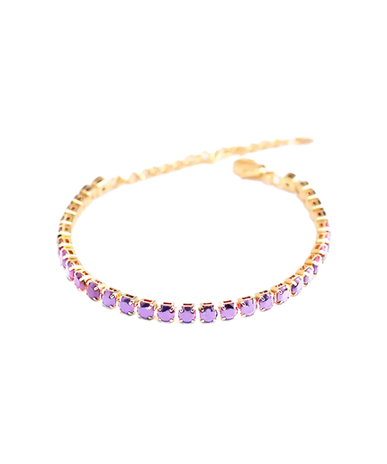 Petit Comité Tennis Bracelet Geboortesteen Februari Amethist Diamand