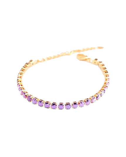 Petit Comité Tennis Bracelet Geboortesteen Februari Amethist Diamand