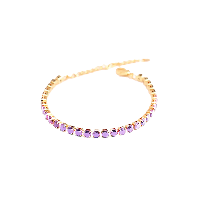 Petit Comité Tennis Bracelet Geboortesteen Februari Amethist Diamand