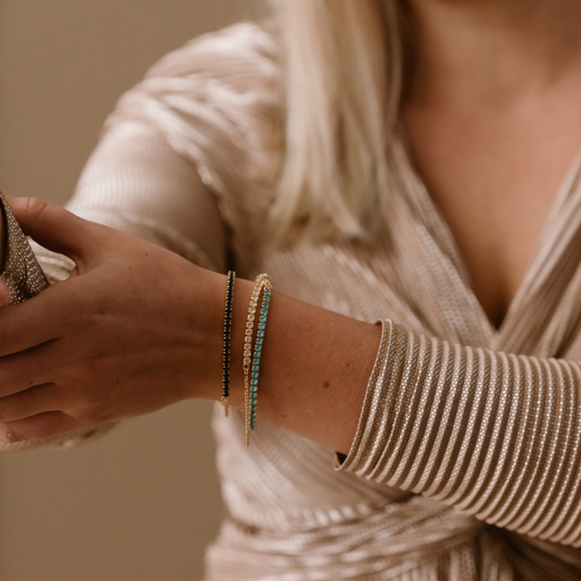 Petit Comité Tennis Bracelet Geboortesteen Februari Amethist Diamand