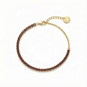 Petit Comité Tennis Bracelet Geboortesteen Januari Granaat Diamand