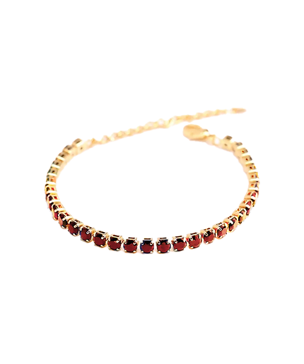 Petit Comité Tennis Bracelet Geboortesteen Januari Granaat Diamand