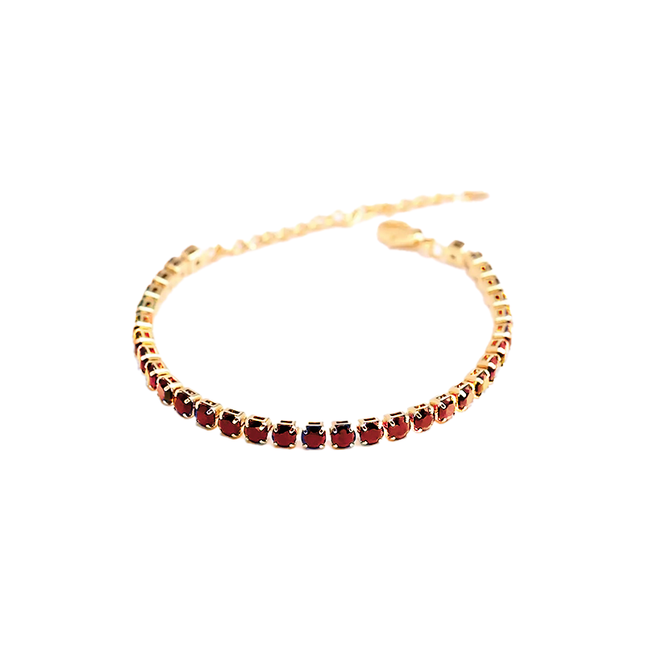 Petit Comité Tennis Bracelet Geboortesteen Januari Granaat Diamand