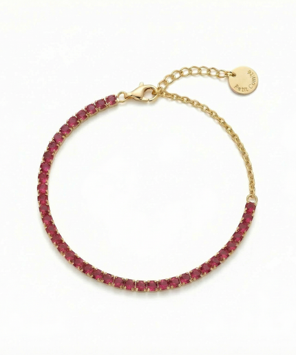 Petit Comité Tennis Bracelet Geboortesteen Juli Robijn Diamand