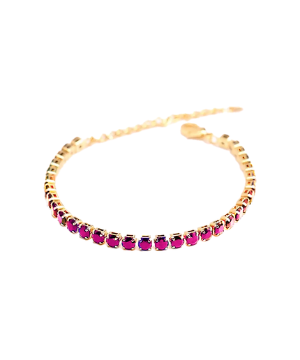 Petit Comité Tennis Bracelet Geboortesteen Juli Robijn Diamand