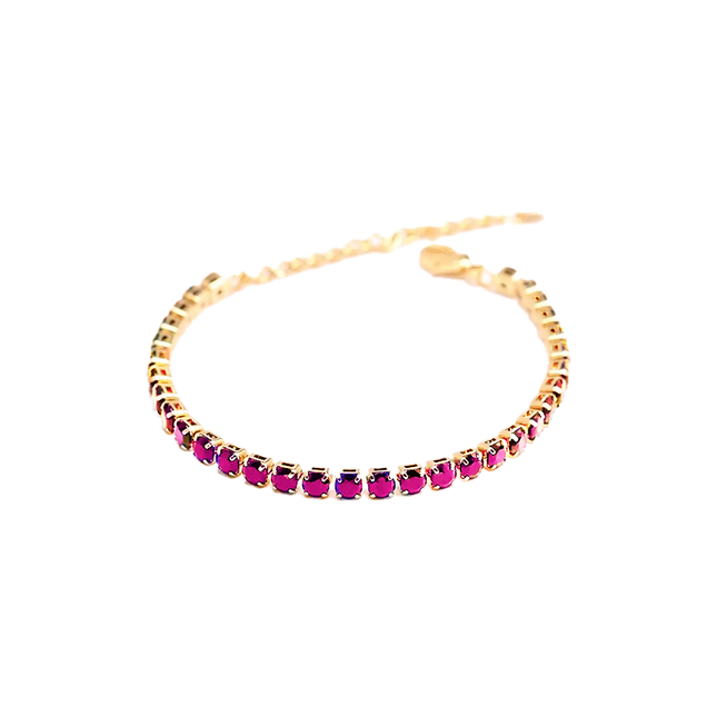 Petit Comité Tennis Bracelet Geboortesteen Juli Robijn Diamand