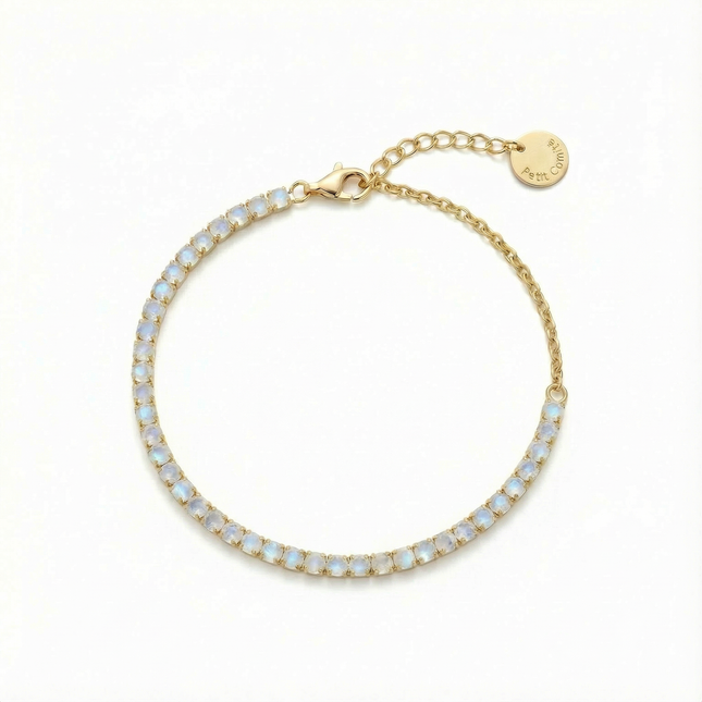 Petit Comité Tennis Bracelet Geboortesteen Juni Maansteen Diamand