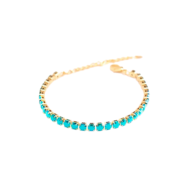 Petit Comité Tennis Bracelet Geboortesteen Maart  Aquamarijn Diamand