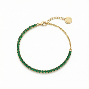 Petit Comité Tennis Bracelet Geboortesteen Mei Smaragd Diamand