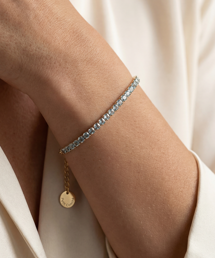 Petit Comité Tennis Bracelet Geboortesteen Mei Smaragd Diamand