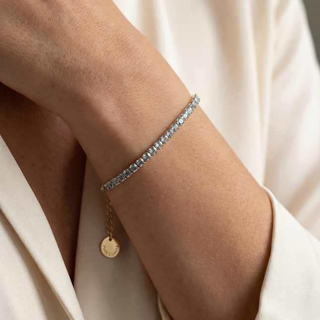 Petit Comité Tennis Bracelet Geboortesteen Mei Smaragd Diamand