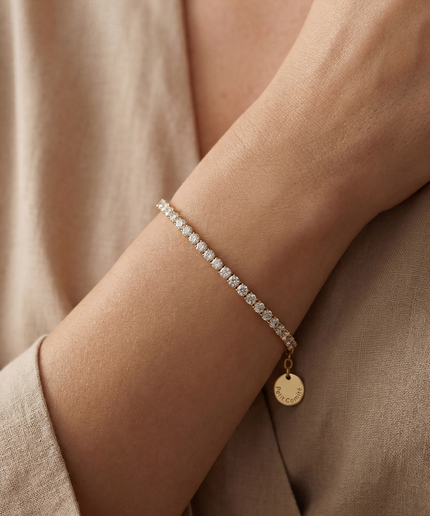 Petit Comité Tennis Bracelet Geboortesteen Mei Smaragd Diamand