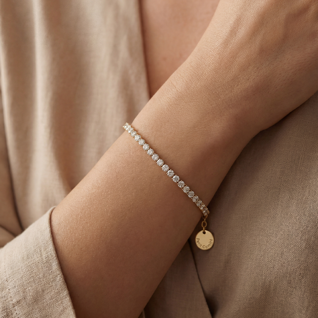 Petit Comité Tennis Bracelet Geboortesteen Mei Smaragd Diamand