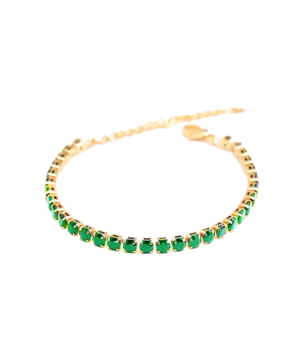 Petit Comité Tennis Bracelet Geboortesteen Mei Smaragd Diamand