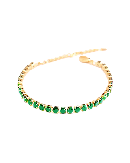 Petit Comité Tennis Bracelet Geboortesteen Mei Smaragd Diamand
