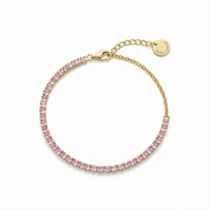 Petit Comité Tennis Bracelet Geboortesteen Oktober Rozenkwarts Diamand