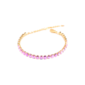 Petit Comité Tennis Bracelet Geboortesteen Oktober Rozenkwarts Diamand