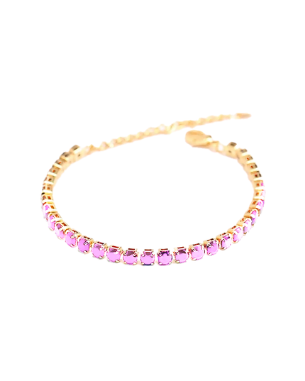 Petit Comité Tennis Bracelet Geboortesteen Oktober Rozenkwarts Diamand