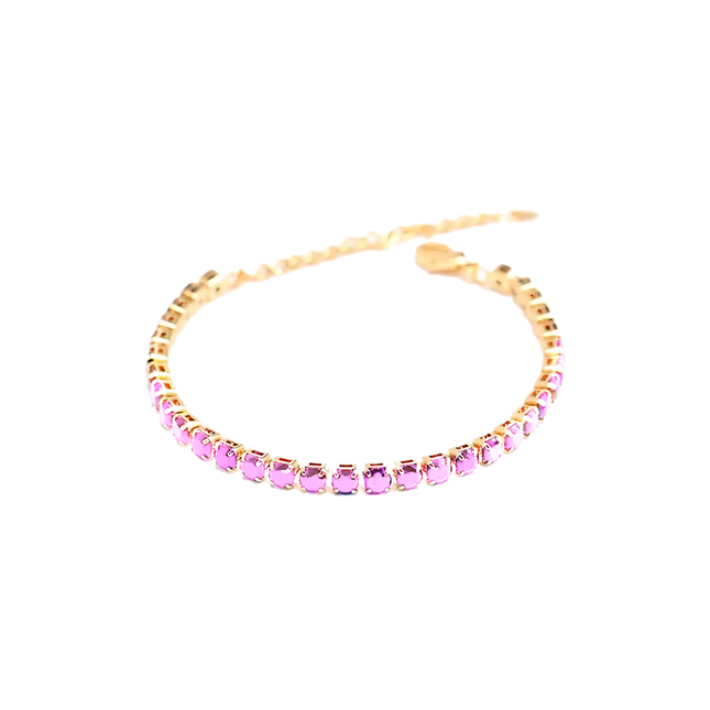 Petit Comité Tennis Bracelet Geboortesteen Oktober Rozenkwarts Diamand