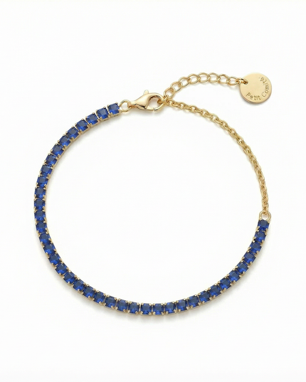 Petit Comité Tennis Bracelet Geboortesteen September Saffier Diamand