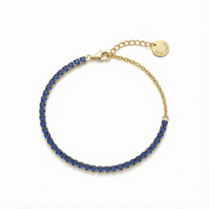 Petit Comité Tennis Bracelet Geboortesteen September Saffier Diamand