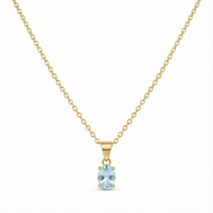 Petit Comité Vintage Ketting Geboortesteen December Blauw Topaas