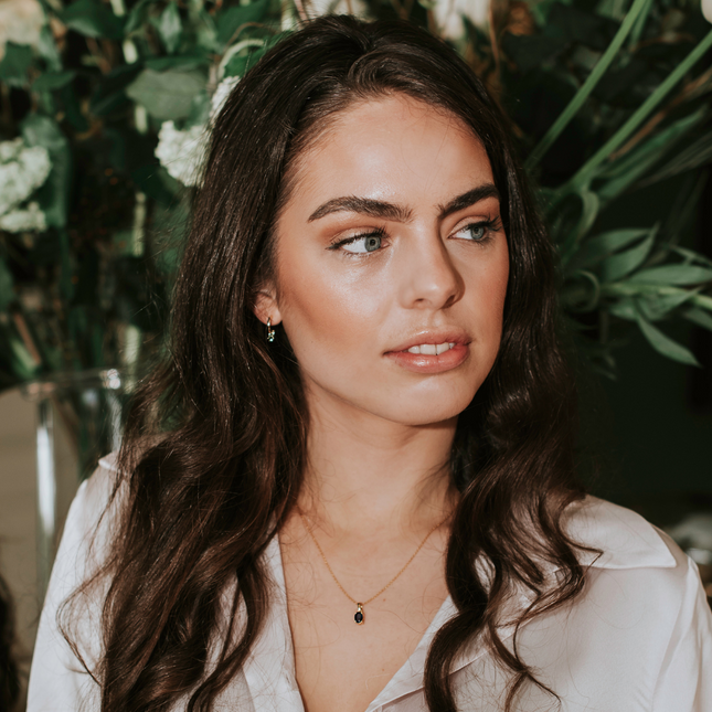 Petit Comité Vintage Ketting Geboortesteen December Blauw Topaas