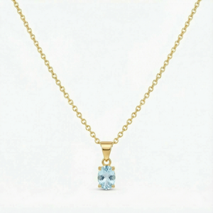 Petit Comité Vintage Ketting Geboortesteen Maart Aquamarijn