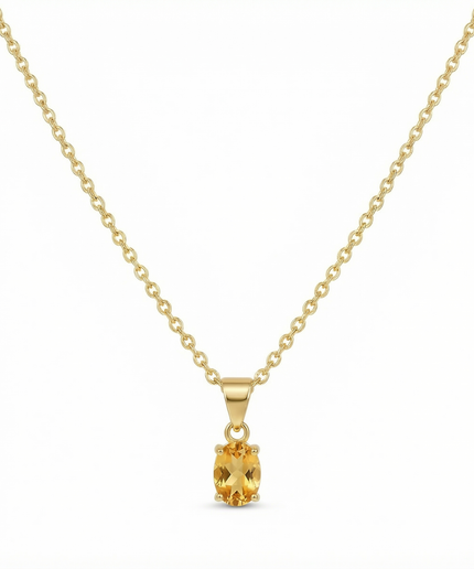 Petit Comité Vintage Ketting Geboortesteen November Citrien